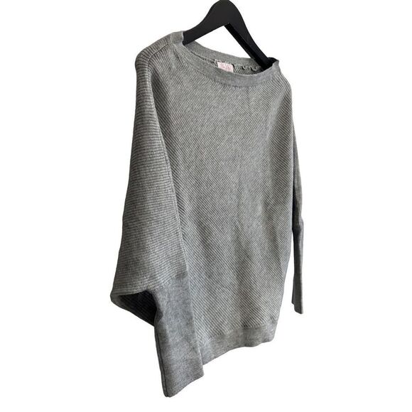 Pink Lily feeling your best off the shoulder gray rubbed sweater size large - Picture 4 of 9